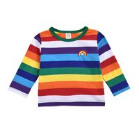 Casual Rainbow Cotton Blend T-shirts & Blouses main image 6
