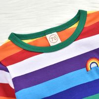 Casual Rainbow Cotton Blend T-shirts & Blouses main image 5