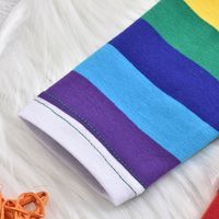Casual Rainbow Cotton Blend T-shirts & Blouses main image 4