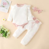 Fashion Solid Color Cotton Blend Baby Clothing Sets sku image 1