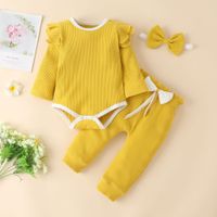 Fashion Solid Color Cotton Blend Baby Clothing Sets sku image 5