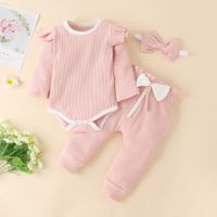 Fashion Solid Color Cotton Blend Baby Clothing Sets sku image 13