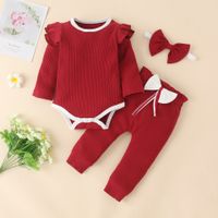 Fashion Solid Color Cotton Blend Baby Clothing Sets sku image 20