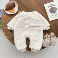 Fashion Solid Color Cotton Blend Baby Rompers sku image 1