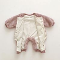 Fashion Solid Color Cotton Blend Baby Rompers main image 4