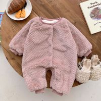 Fashion Solid Color Cotton Blend Baby Rompers sku image 4
