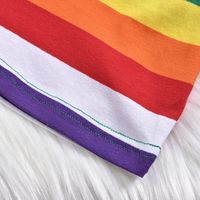 Casual Rainbow Cotton Blend T-shirts & Blouses main image 2