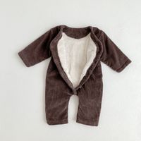 Retro Solid Color Cotton Blend Baby Rompers main image 5