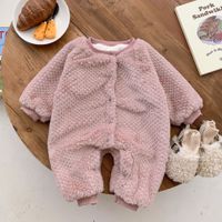 Fashion Solid Color Cotton Blend Baby Rompers sku image 2