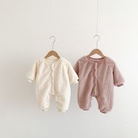 Fashion Solid Color Cotton Blend Baby Rompers main image 3