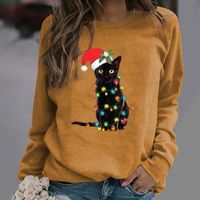 Women's Hoodie Long Sleeve Hoodies & Sweatshirts Printing Casual Cat main image 3