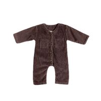 Retro Solid Color Cotton Blend Baby Rompers main image 3