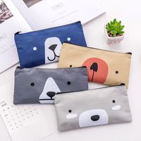 Creative Cartoon Canvas High Quality  Cloth Simple Stationery Bag sku image 2