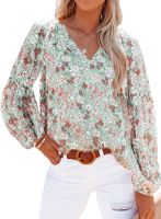 Women's Blouse Long Sleeve T-shirts Casual Elegant Ditsy Floral main image 2