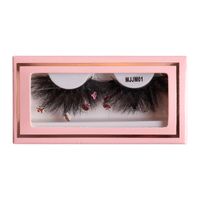 Christmas Mink Hair False Eyelashes Pink Box A Pair With Stickers sku image 1