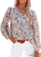 Women's Blouse Long Sleeve T-shirts Casual Elegant Ditsy Floral main image 5