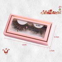 Christmas Mink Hair False Eyelashes Pink Box A Pair With Stickers main image 3