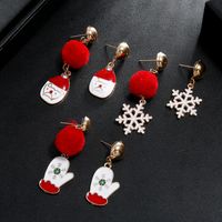 Fashion Santa Claus Gloves Snowflake Alloy Enamel Plating Women's Drop Earrings 1 Pair main image 1