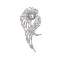 Fashion Wings Alloy Plating Inlay Artificial Pearls Rhinestones Women's Brooches main image 3