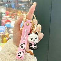 Cute Panda Pvc Metal Unisex Bag Pendant Keychain 1 Piece sku image 3