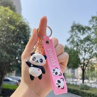 Cute Panda Pvc Metal Unisex Bag Pendant Keychain 1 Piece sku image 4
