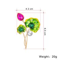 Fashion Lotus Leaf Alloy Inlay Artificial Pearls Rhinestones Women's Brooches main image 3