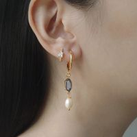 Fashion Star Alloy Inlay Artificial Pearls Women's Dangling Earrings 2 Pieces main image 9
