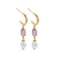 Fashion Star Alloy Inlay Artificial Pearls Women's Dangling Earrings 2 Pieces sku image 1