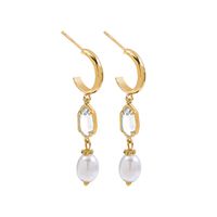 Fashion Star Alloy Inlay Artificial Pearls Women's Dangling Earrings 2 Pieces sku image 2