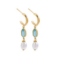 Fashion Star Alloy Inlay Artificial Pearls Women's Dangling Earrings 2 Pieces sku image 3