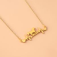 Simple Style Electrocardiogram Horse Stainless Steel Necklace 1 Piece main image 4