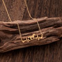 Simple Style Electrocardiogram Horse Stainless Steel Necklace 1 Piece main image 5