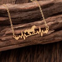 Simple Style Electrocardiogram Horse Stainless Steel Necklace 1 Piece main image 1