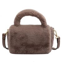 Women's Plush Solid Color Fashion Square Magnetic Buckle Crossbody Bag sku image 4