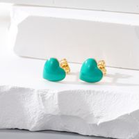 Fashion Heart Shape Alloy Plating Women's Ear Studs 1 Pair sku image 3