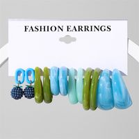 Ins Style Round Heart Shape Flower Arylic Women's Earrings sku image 29