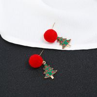 Fashion Christmas Tree Hairball Snowman Alloy Enamel Plating Zircon Women's Drop Earrings 1 Pair main image 5