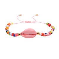 Simple Bohemian Wild Color Millet Beads Painted Natural Shell Bracelet sku image 5