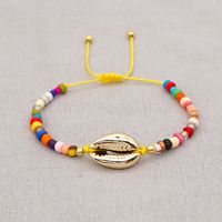 Simple Bohemian Wild Color Millet Beads Painted Natural Shell Bracelet sku image 4