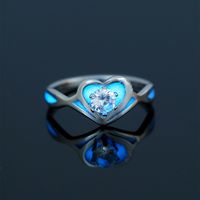 Sweet Heart Shape Butterfly Stainless Steel Zircon Rings In Bulk sku image 9