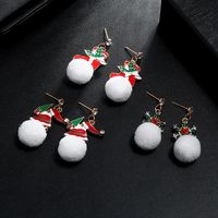 Fashion Santa Claus Snowflake Boots Alloy Enamel Plating Zircon Drop Earrings 1 Pair main image 7