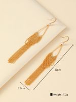 Simple Style Tassel Copper Plating Zircon Drop Earrings 1 Pair main image 4