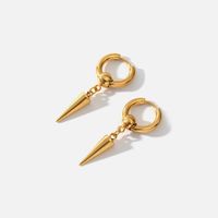 Fashion Solid Color Stainless Steel Gold Plated Drop Earrings 1 Pair main image 2
