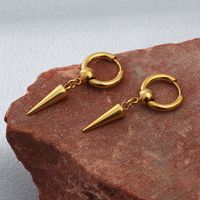 Fashion Solid Color Stainless Steel Gold Plated Drop Earrings 1 Pair main image 7
