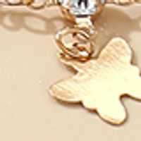 Simple Style Butterfly Alloy Plating Rhinestones Women's Layered Necklaces 1 Piece main image 4