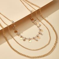 Simple Style Butterfly Alloy Plating Rhinestones Women's Layered Necklaces 1 Piece main image 9