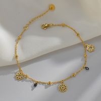 Fashion Lotus Stainless Steel Plating Zircon Bracelets main image 2