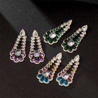 Fashion Geometric Water Droplets Copper Inlay Zircon Drop Earrings 1 Pair main image 1