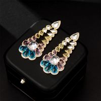 Fashion Geometric Water Droplets Copper Inlay Zircon Drop Earrings 1 Pair sku image 3