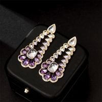 Fashion Geometric Water Droplets Copper Inlay Zircon Drop Earrings 1 Pair main image 3